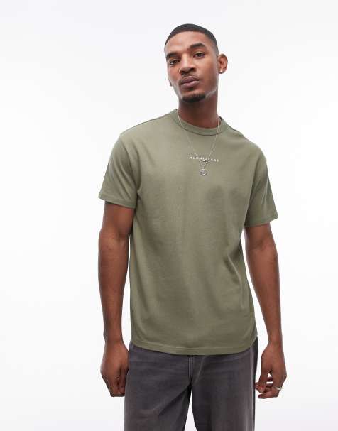 Tommy Jeans - T-shirt met klein logo in legergroen - view 1