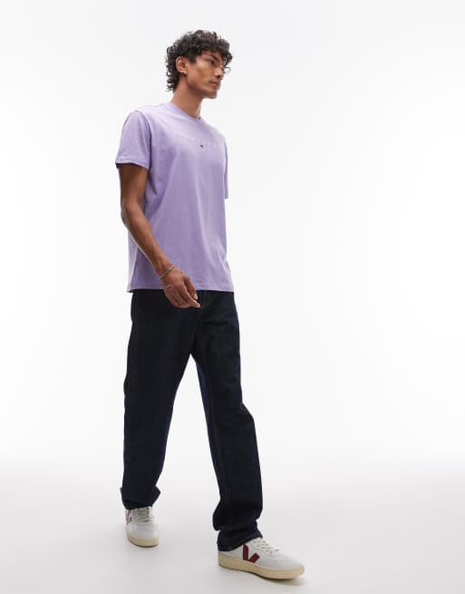 Tommy Jeans - T-shirt met lineair logo in paars, 3 van 5