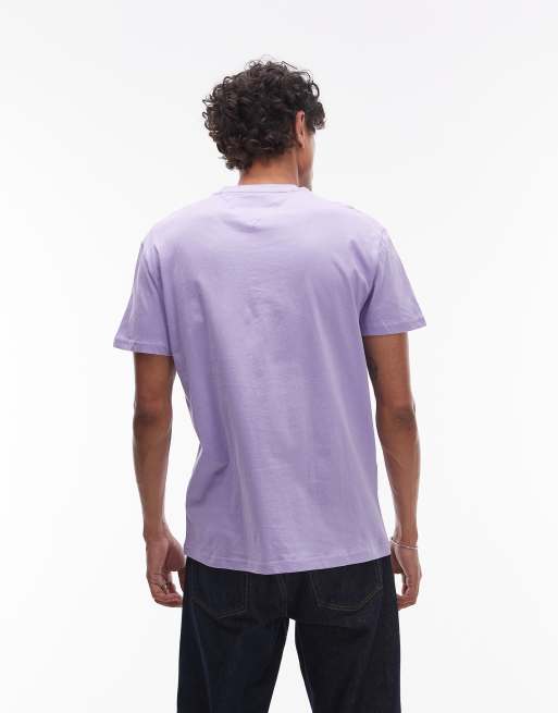 Tommy Jeans - T-shirt met lineair logo in paars, 5 van 5
