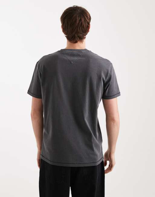 Tommy Jeans - T-shirt met logo op de borst in zwart, 3 van 5