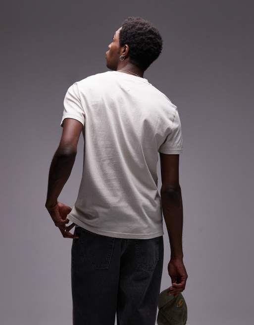 Tommy Jeans - T-shirt met paisleylogo in gebroken wit, 4 van 4