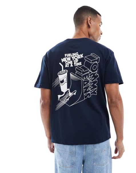 Tommy Jeans - T-shirt met skaterprint in marineblauw - view 1