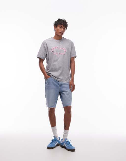 Tommy Jeans - T-shirt met universiteitslogo in grijs en roze, 3 van 5