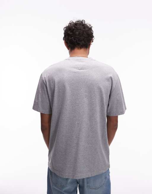 Tommy Jeans - T-shirt met universiteitslogo in grijs en roze, 4 van 5