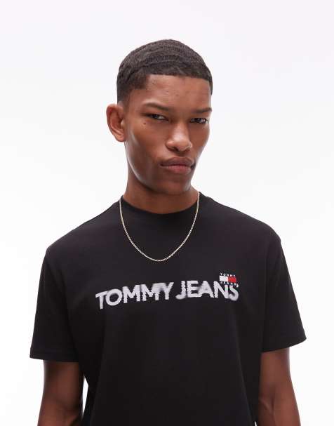 Tommy Jeans - T-shirt met vervaagd logo in zwart - view 1
