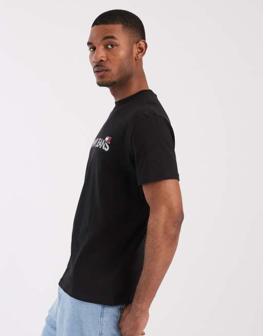 Tommy Jeans - T-shirt met vervaagd logo in zwart, 4 van 5