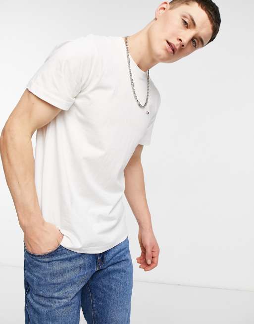 Tommy Jeans - T-shirt met vlaglogo in wit, 3 van 4