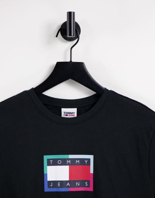 Tommy Jeans - T-shirt met vlaglogo in zwart, 4 van 4