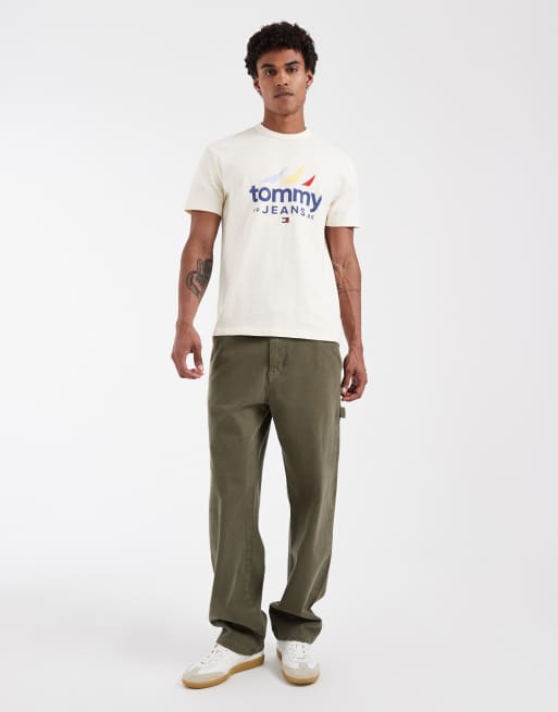 Tommy Jeans - T-shirt met zeillogo in beige, 3 van 5