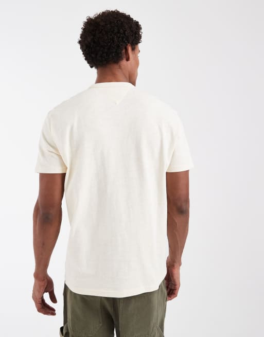 Tommy Jeans - T-shirt met zeillogo in beige, 4 van 5
