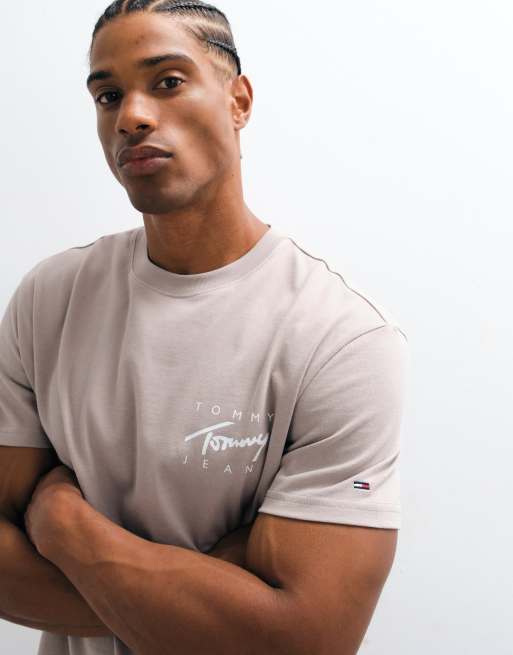 Tommy Jeans T-Shirt mit Signature-Logo in Stone, 3 von 5