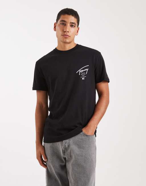 Tommy Jeans - T-shirt nera con firma stampata sul retro, 2 di 5