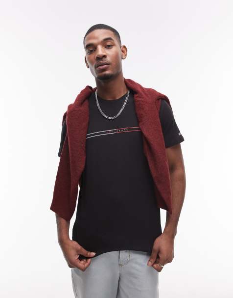 Tommy Jeans - T-shirt nera con grafica lineare - view 1