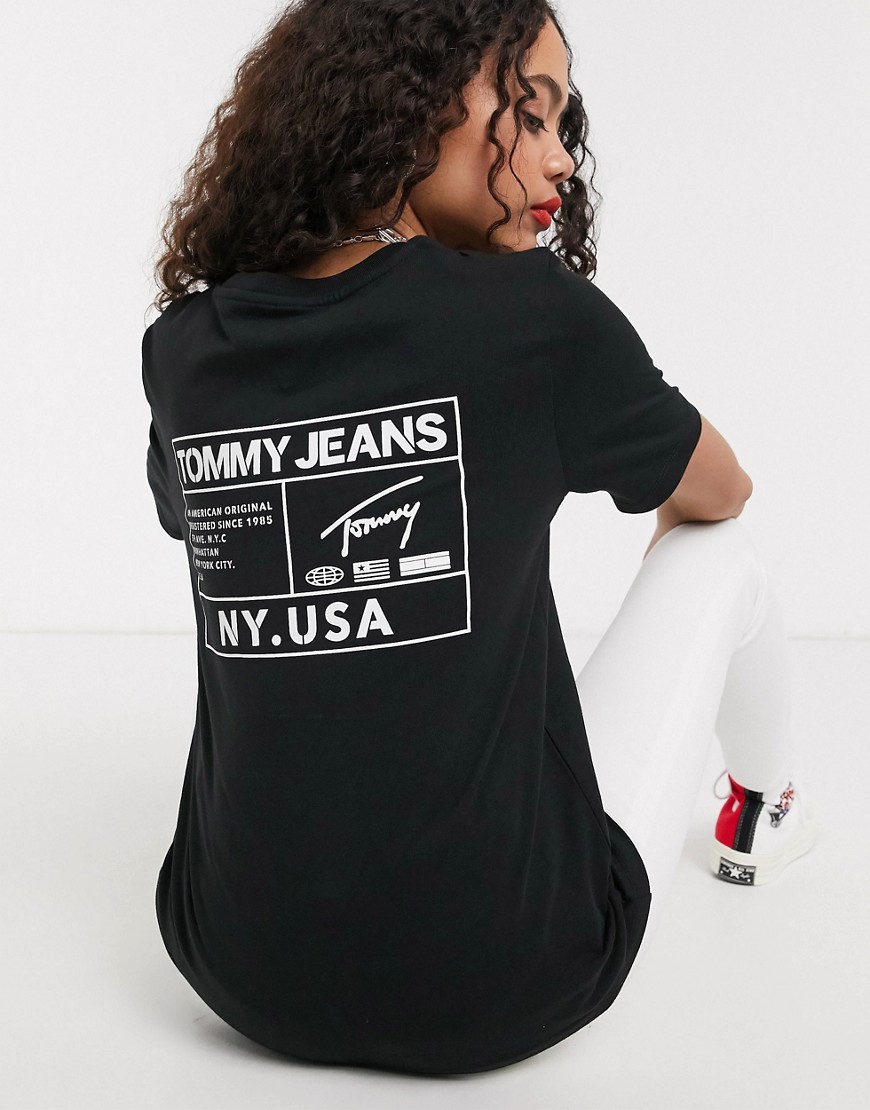 Tommy Jeans - T-shirt nera con logo sul retro-Nero