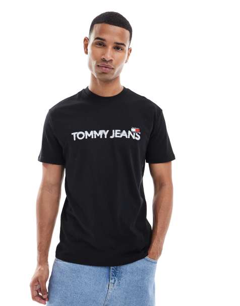 Tommy Jeans - T-shirt nera logo sfocato - view 1