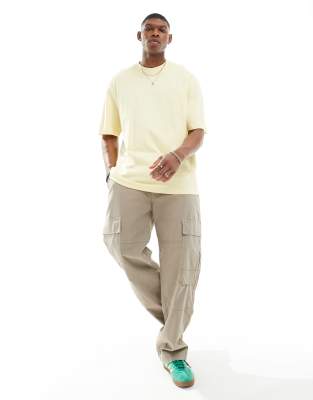 Tommy Jeans - T-shirt oversize à logo signature - Jaune