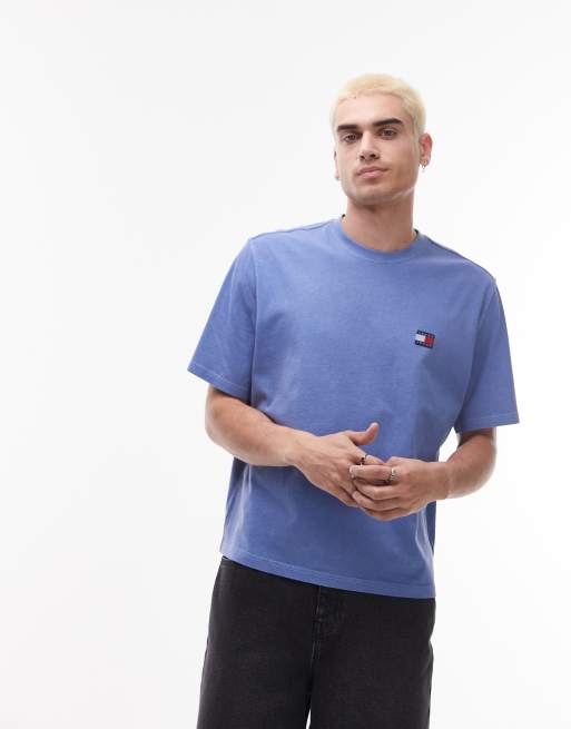 Tommy Jeans - T-shirt oversize color blu slavato stile anni '90