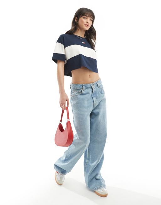 Tommy Jeans - T-shirt oversize effet color block - Bleu marine