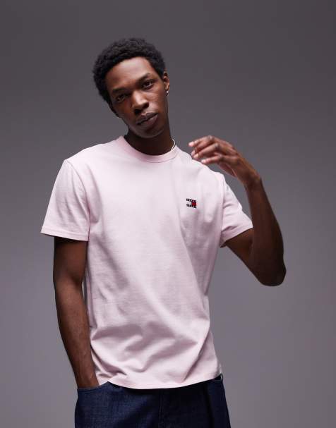 Tommy Jeans - T-shirt rosa pastello con stemma con logo regular - view 1