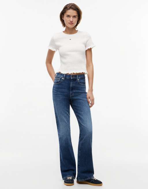 Tommy Jeans t-shirt slim à broderie drapeau blanc, 2 de 6