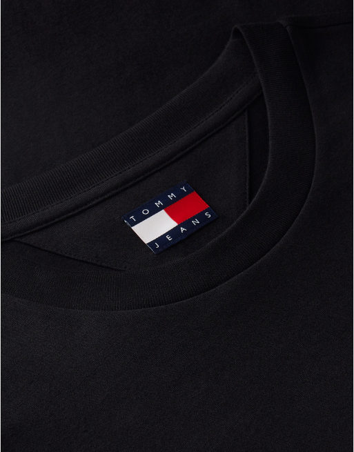 Tommy Jeans t-shirt slim à manches longues à logo signature noir, 6 de 6