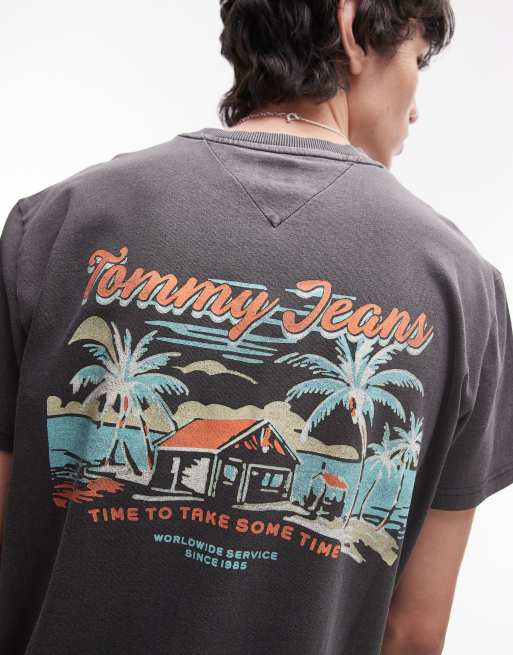 Tommy Jeans - T-shirt unisex nera con stampa tropicale sul retro, 2 di 4