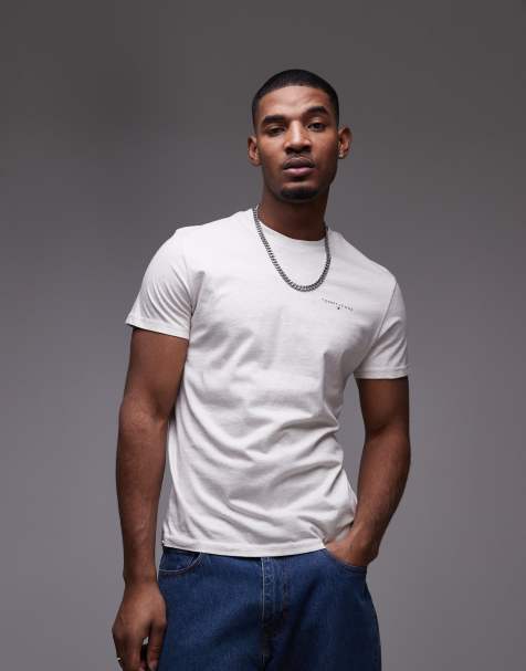 Tommy Jeans small chest logo t-shirt in oat heather