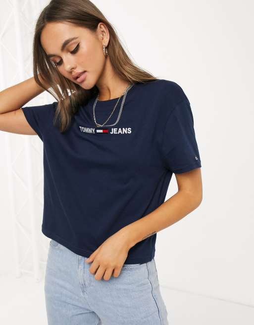 flag in with navy ASOS Jeans t-shirt logo | Tommy