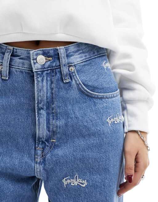 Tommy Jeans - Tapered mom-jeans med ultrahøj talje i mellemvask, 4 af 5
