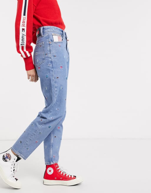 Tommy hot sale letter jeans