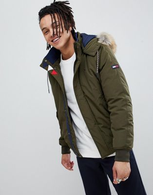 tommy jeans lined hooded parka jacket