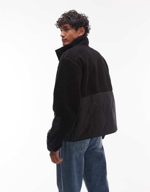 Tommy Jeans teddy fleece jacket in black, 4 of 4