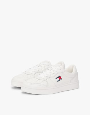 Tommy Jeans - The Greenwhich - Sneaker aus Leder in Weiß mit kontrastierender Ferse