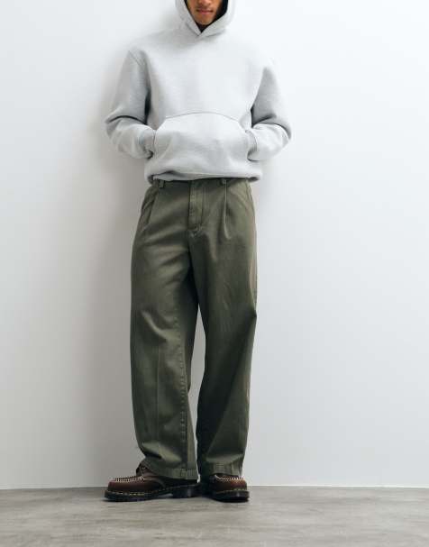 Tommy Jeans Theo baggy fit washed chino trousers in khaki