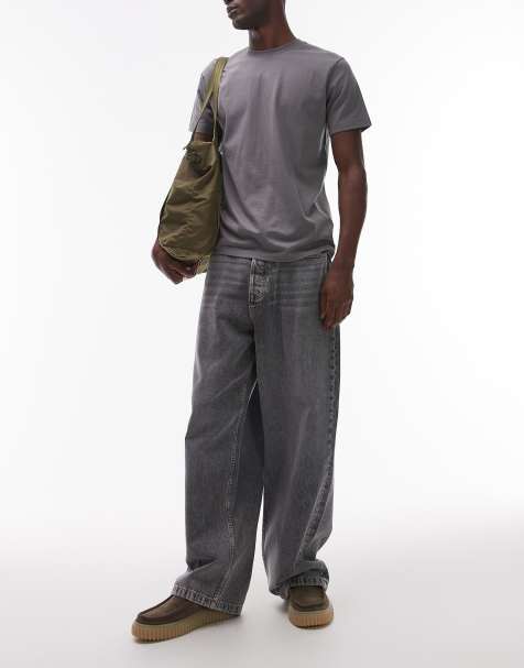 Tommy Jeans - Theo - Baggy jeans met zak met vlag in grijs met wassing - view 1
