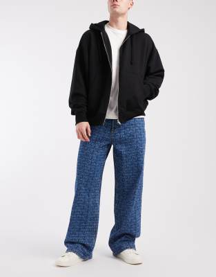 Tommy Jeans Theo Baggy Jeans With All Over Print In Blue