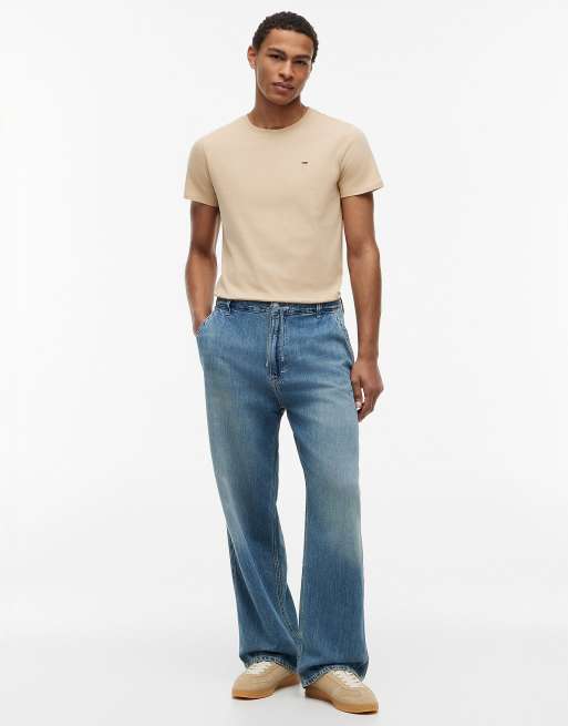 Tommy Jeans Theo faded loose jeans with linen in light blue, 2 of 7
