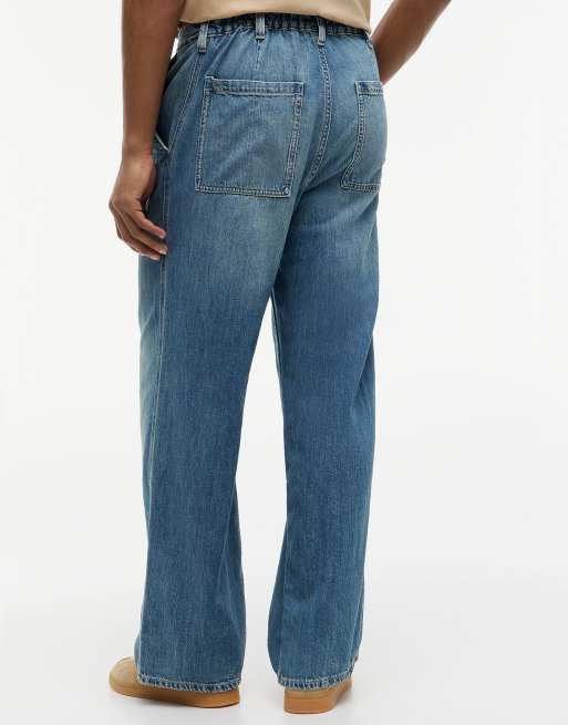 Tommy Jeans Theo faded loose jeans with linen in light blue, 4 of 7