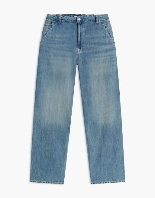 Tommy Jeans Theo faded loose jeans with linen in light blue, 5 of 7