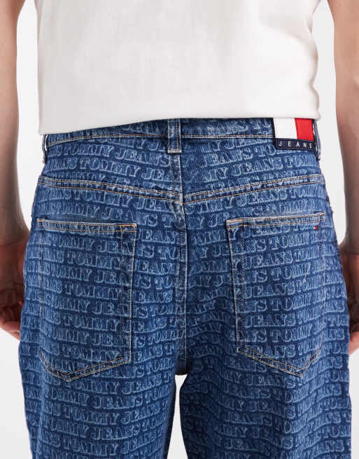Tommy Jeans - Theo - Jeans ampi lavaggio blu medio con stampa ripetuta , 4 di 5