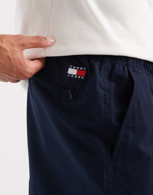 Tommy Jeans - Theo - Pantaloni stile parachute color blu navy, 4 di 5