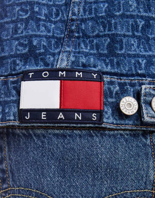 Tommy Jeans - Theo - Veste camionneur oversize à imprimé - Bleu moyen délavé, 5 de 5
