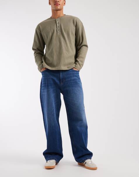 Tommy Jeans – Theo – Weite Jeans in dunkelblauer Waschung - view 1