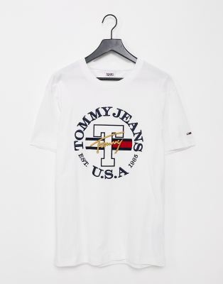 Tommy Jeans timeless circle logo t-shirt in white