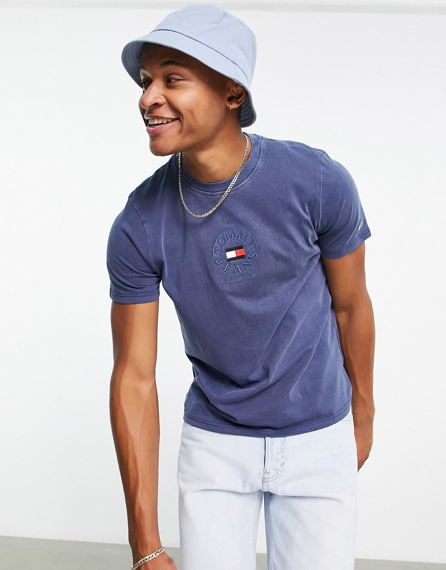 Tommy Jeans - Timeless - T-Shirt Blu Navy Con Logo Circolare