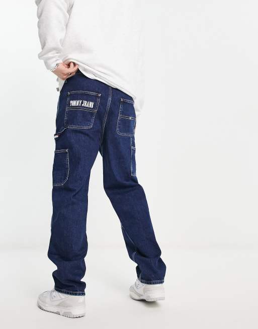 Tommy Jeans - Timmermansjeans van katoen met losse pasvorm en donkere wassing