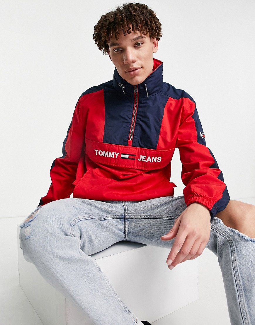 Tommy Jeans tjm colorblock popover jacket-Red