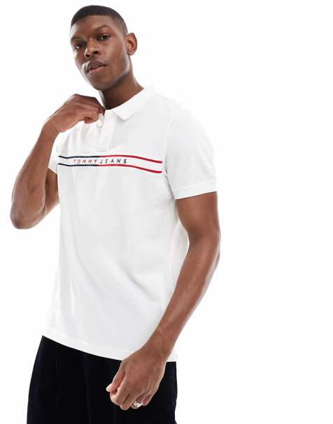 Tommy Jeans tjm slim chest flag polo in White - view 1