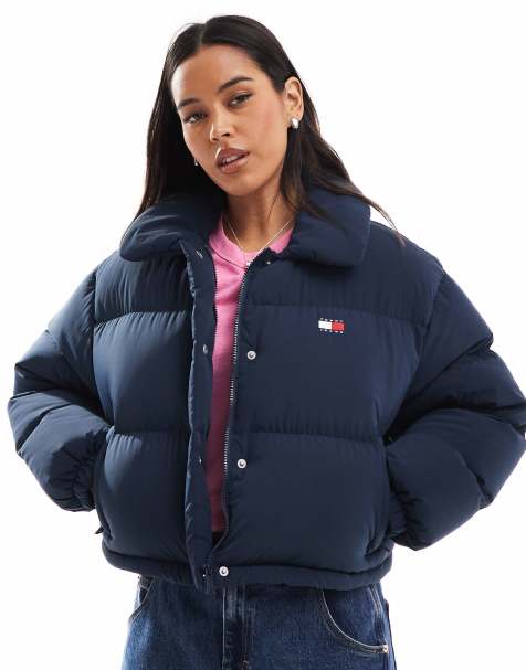 Tommy Jeans Tommy badge down puffer jacket in navy blue - view 1