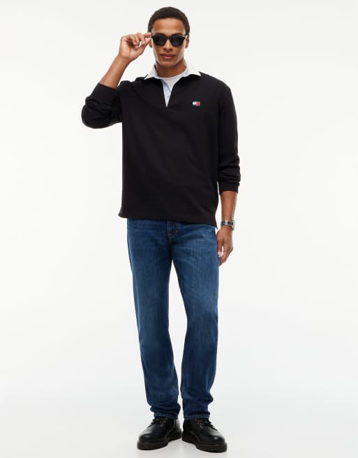 Tommy Jeans Tommy Badge Relaxed Rugby-Hemd in Schwarz, 2 von 7